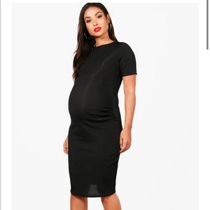 Maternity Basic Rib Crew Bodycon Dress